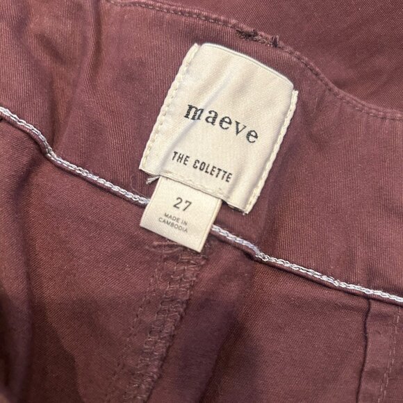 Anthropologie The Colette Cropped Wide-Leg Pants by Maeve, Brown size 27 - Picture 2 of 4